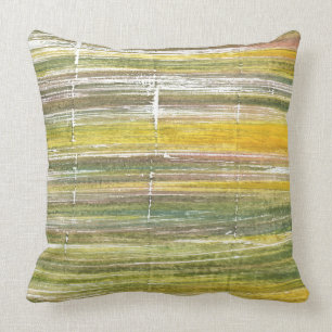 Coussin Bandes jaunes et vertes