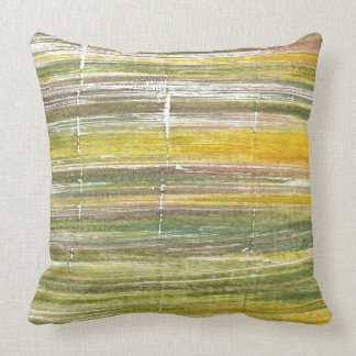 Coussin Bandes jaunes et vertes