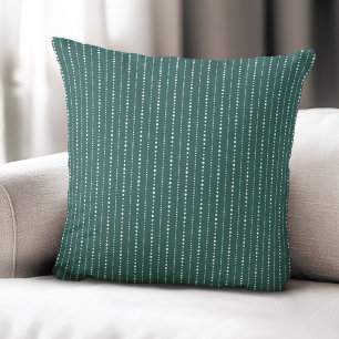 Coussin Bandes mignonnes de pin blanc vert