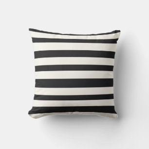 Coussin Bandes minimalistes de noir et blanc