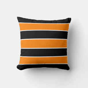 Coussin Bandes noires et orange