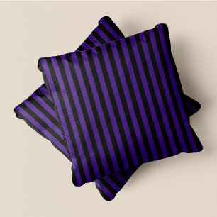 Coussin Bandes noires et violettes
