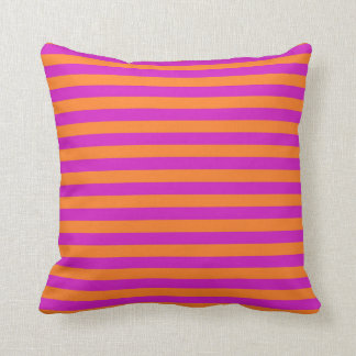 Coussin Bandes orange et magenta