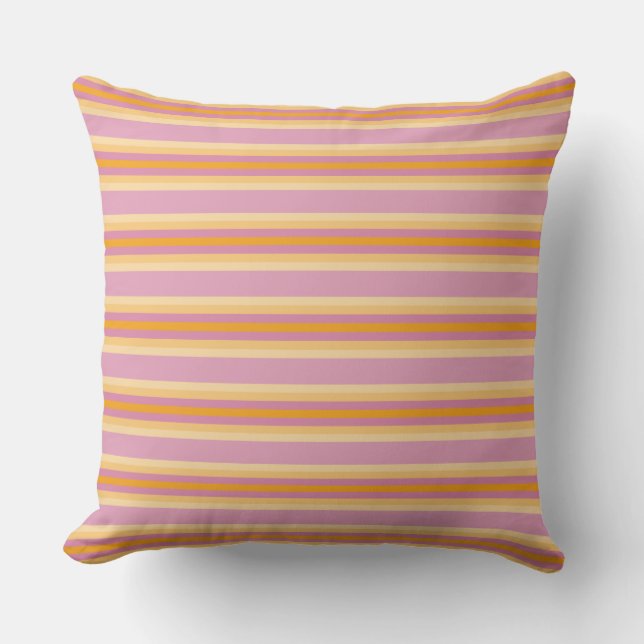 Coussin Bandes orange rose (Recto)