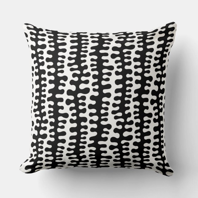 Coussin Bandes organiques - Noir (Recto)