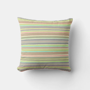 Coussin Bandes pastel multicolores