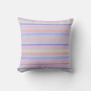 Coussin Bandes pastel multicolores