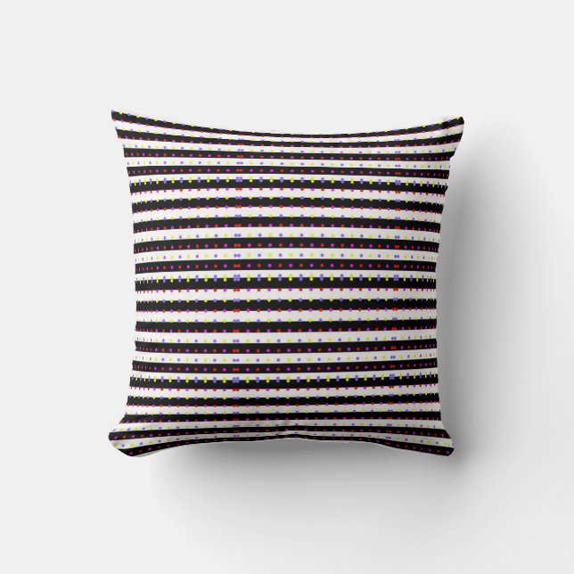 Coussin Bandes pois formes géométriques art motif (Recto)