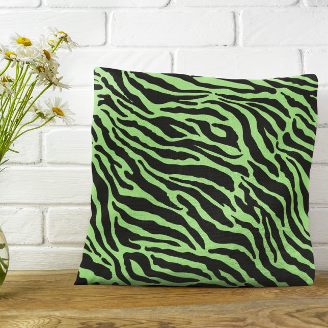 Coussin Bandes Posters de animaux vertes et noires Lancer  (Créateur téléchargé)
