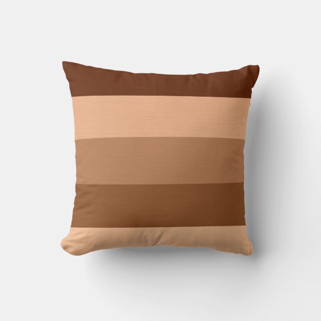 Coussin Bandes rétro toniques Brown (Recto)