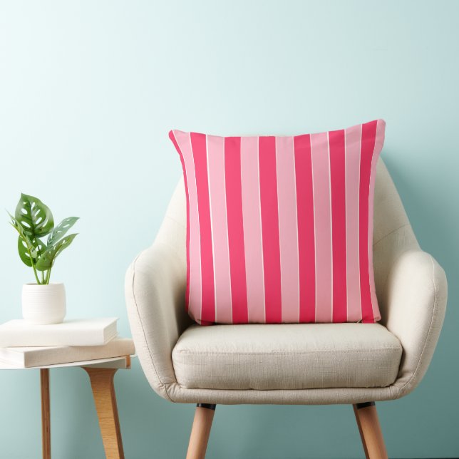 Coussin Bandes roses (Chaise)