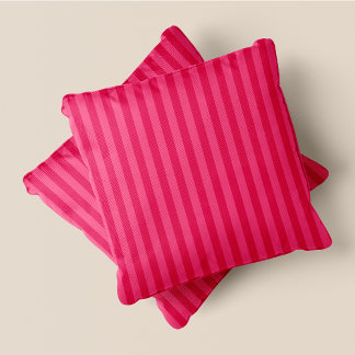 Coussin Bandes roses et roses foncées