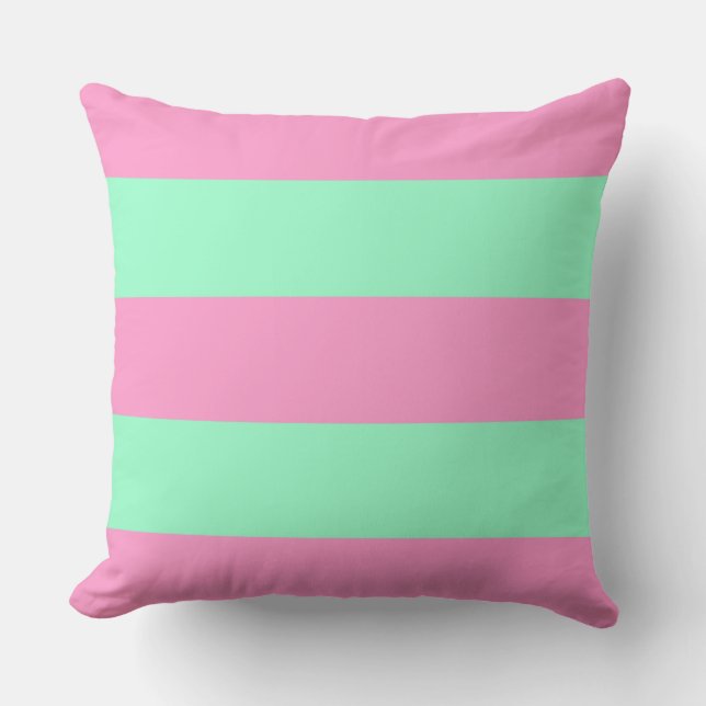 Coussin Bandes roses et vertes (Recto)