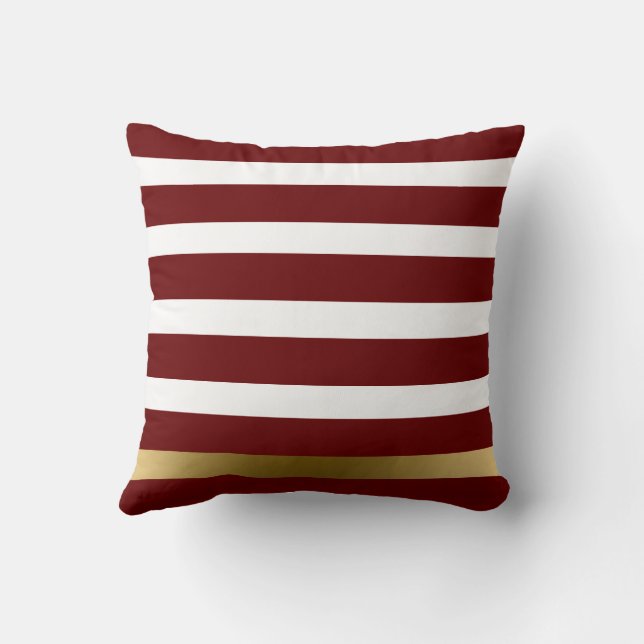 Coussin Bandes rouge et or (Verso)