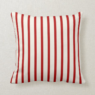 Coussin Bandes rouges et blanches
