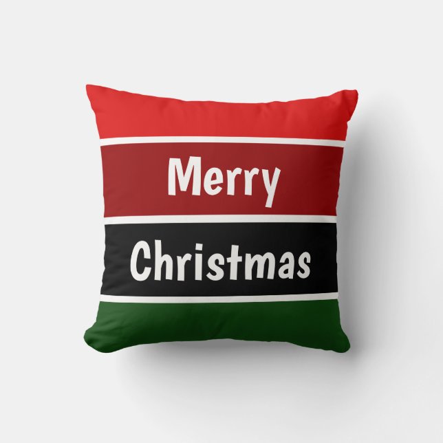 Coussin Bandes Rouges Et Vertes (Recto)
