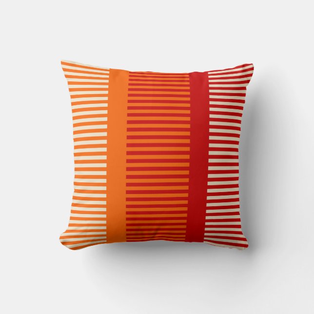 Coussin Bandes rouges orange (Recto)