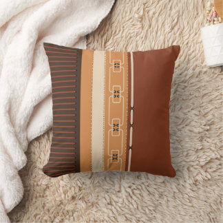 Coussin Bandes Tons Terre Décoration Minimaliste Maison