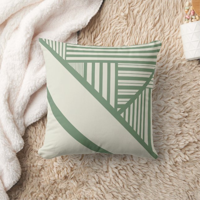 Coussin Bandes triangulaires en vert (Couverture)