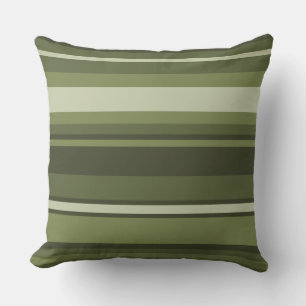 Coussin Bandes vert olive