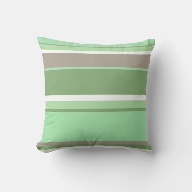 Coussin Bandes vert pâle (Recto)