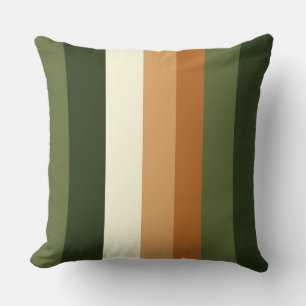 Coussin Bandes vertes et oranges
