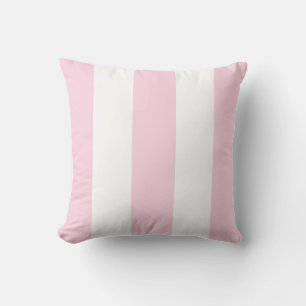 Coussin Bandes verticales blanches roses classiques
