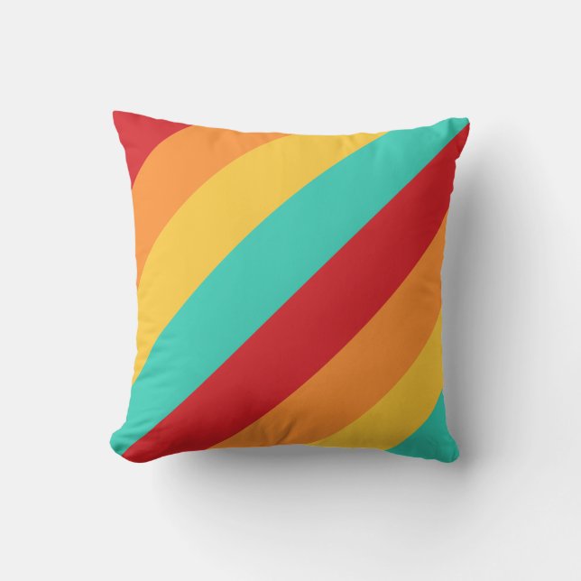 Coussin Bandes verticales multicolores (Recto)