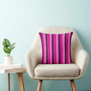 Coussin Bandes violettes et roses