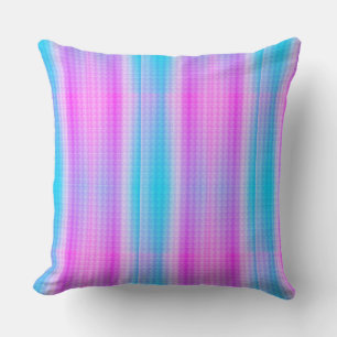 Coussin Bandes violettes et turquoise & Pois