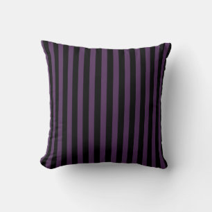 Coussin Bandes violettes foncées et noires