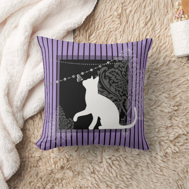 Coussin Bandes violettes noires (Couverture)
