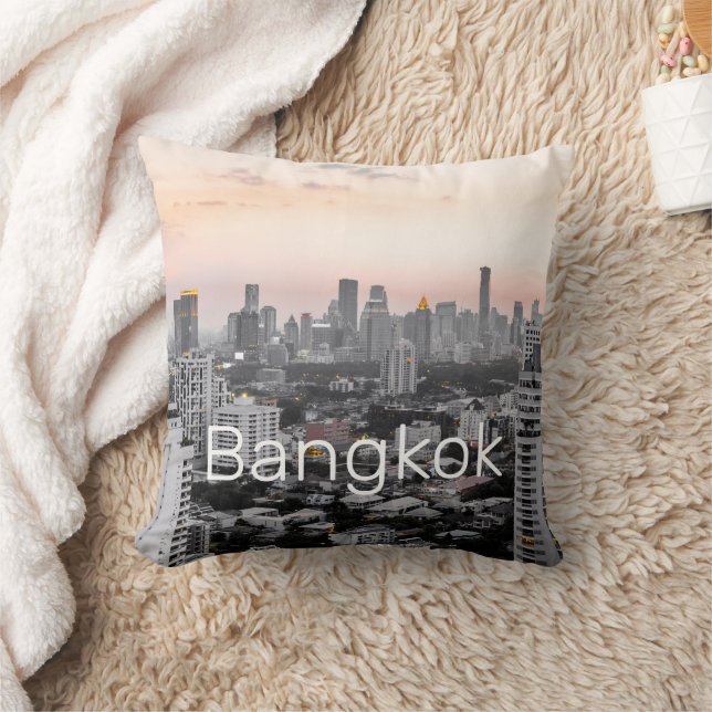 Coussin Bangkok Skyline Sunset Panorama BKK Thaïlande (Couverture)