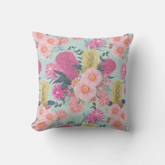 Coussin Banksia Et Grevillea Eucalyptus (Recto)