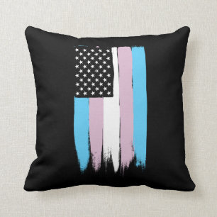 Coussin Bannière étoilée de fierté de transsexuel