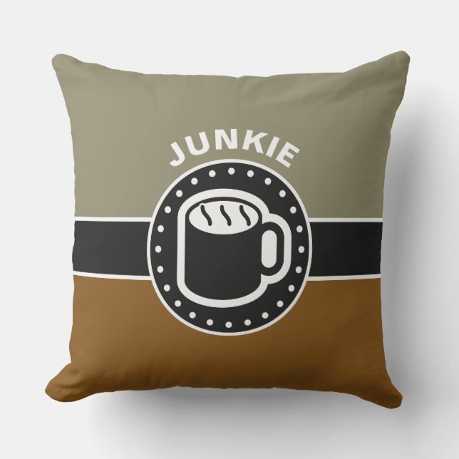 Coussin Bannière noire et rectangle BROWN + vos idées (Recto)