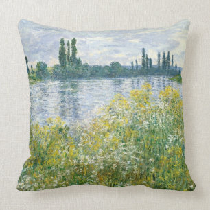 Coussin Banques de Claude Monet de la Seine, Vetheuil,