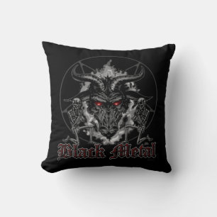 Coussin Baphomet Pentagramme Métal Noir