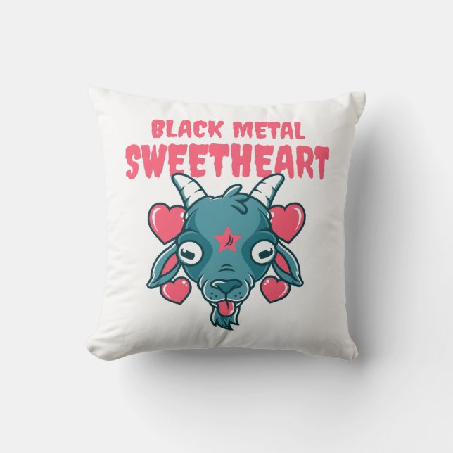 Coussin Baphomet tête de chèvre mignon (Recto)