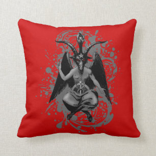 Coussin Baphomet : un dieu à cornes des sorcières et de la
