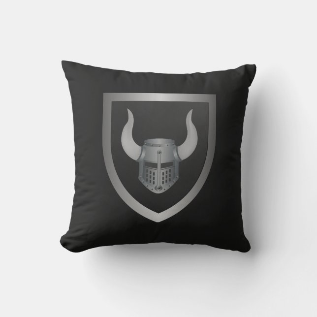 Coussin Barbarian Shield Logo – Viking Warrior Emblem  (Recto)