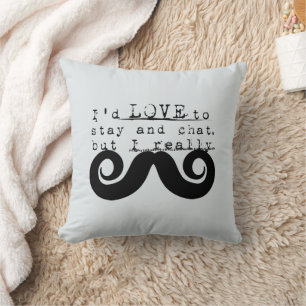 Coussin Barbe drôle humour Je Moustache