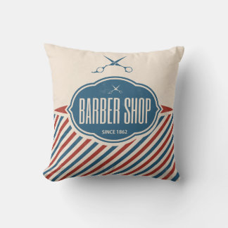 Coussin Barber Shop Retro Étiquette designer Accent Coussi