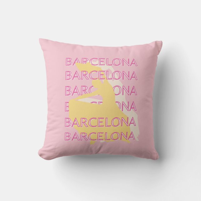 Coussin Barcelone Art Voyage, Espagne, Art Voyage, Rose (Recto)