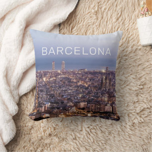 Coussin Barcelone Catalogne Sunset Skyline Espagne Citysca