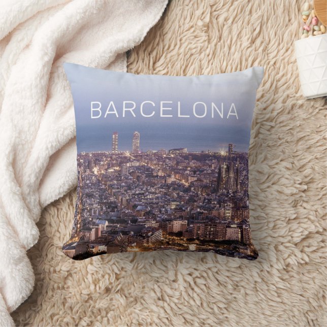 Coussin Barcelone Catalogne Sunset Skyline Espagne Citysca (Couverture)