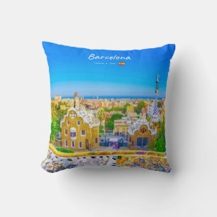 Coussin Barcelone, Espagne - Parc Guell Mosaïque Gaudi