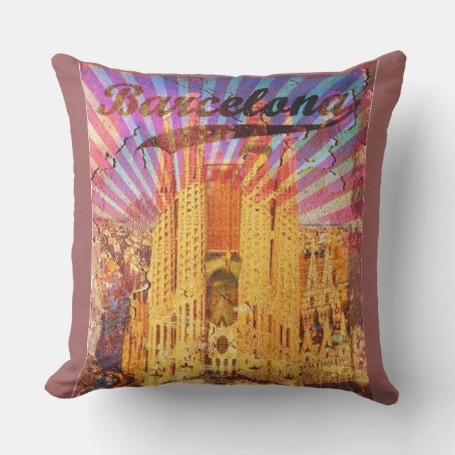 Coussin Barcelone vintage (Recto)