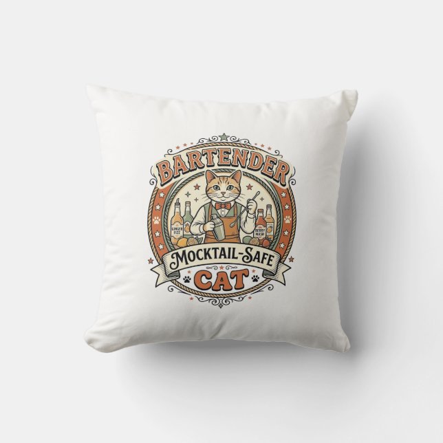 Coussin Barman Mocktail-Safe Chat Barman Mocktail-Safe (Recto)