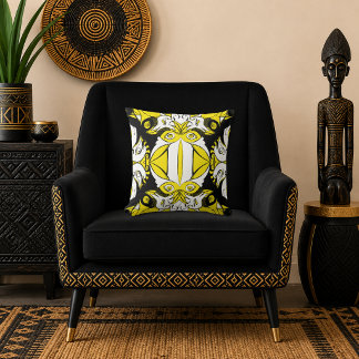 Coussin Baroque Abstrait Doré